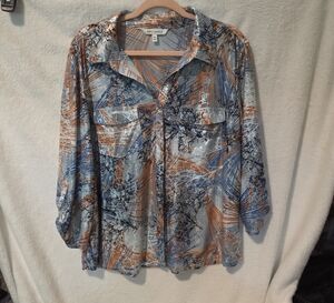 Elegant Abstract Button-Down Shirt